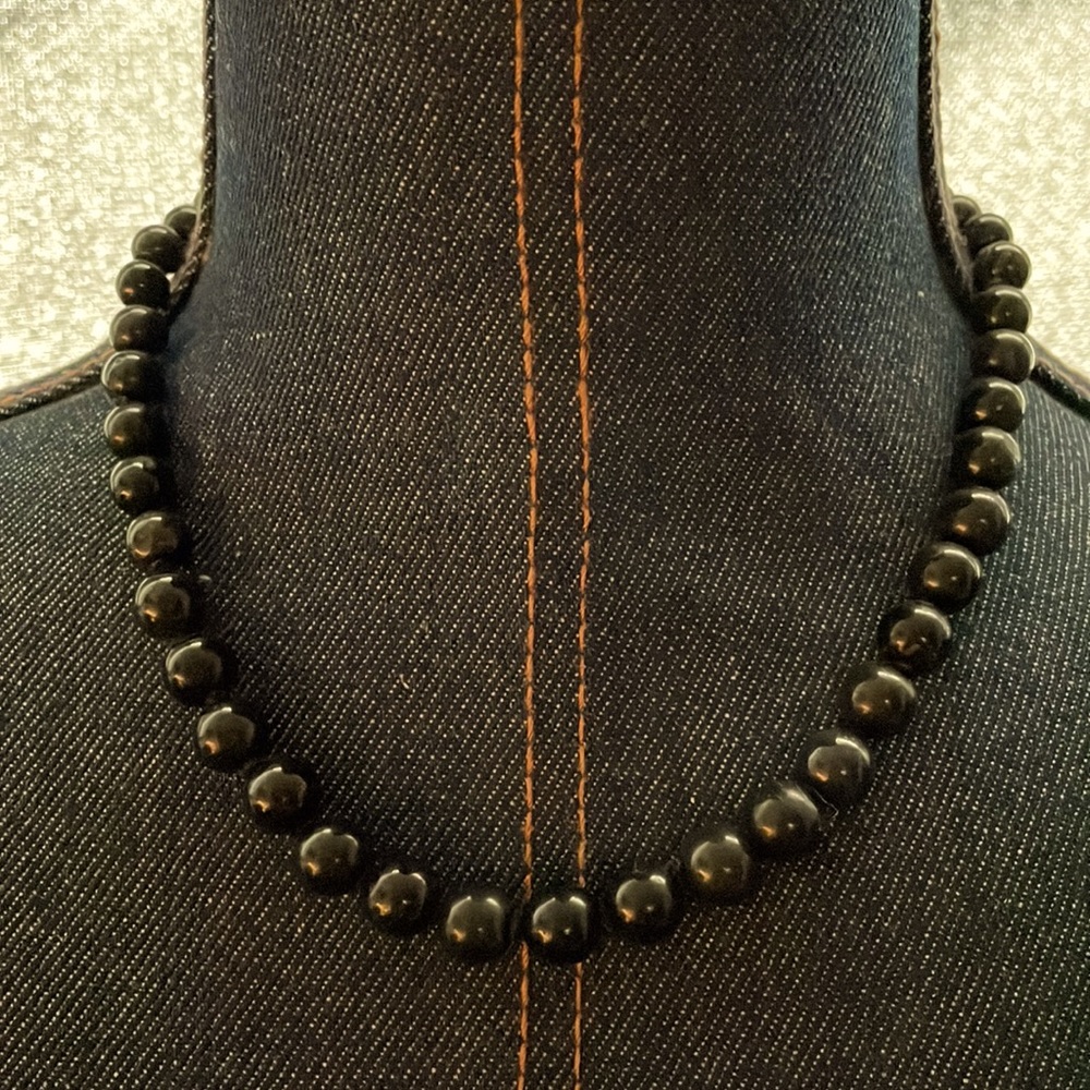 🌞 Black onyx beads necklace
